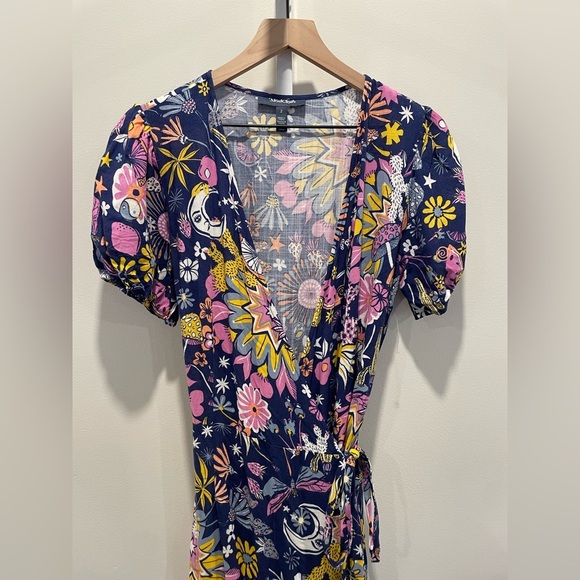 ModCloth Kaleidoscopic Dreamscape Midi Wrap Dress Size 2 - Picture 3 of 9